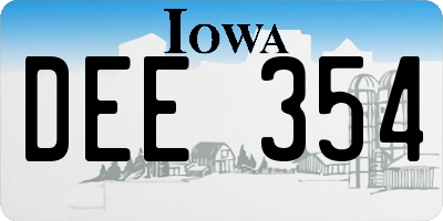IA license plate DEE354