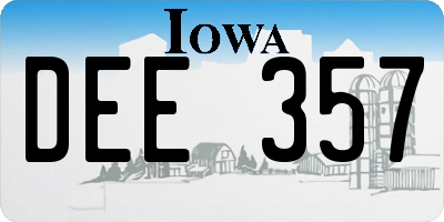 IA license plate DEE357