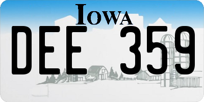 IA license plate DEE359