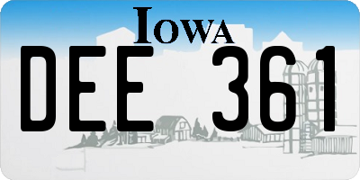 IA license plate DEE361