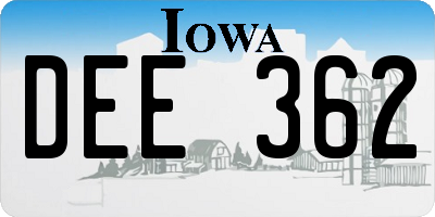 IA license plate DEE362