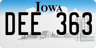 IA license plate DEE363