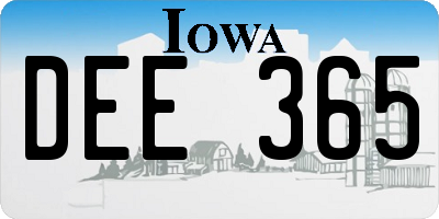 IA license plate DEE365