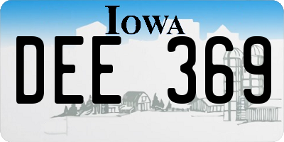 IA license plate DEE369