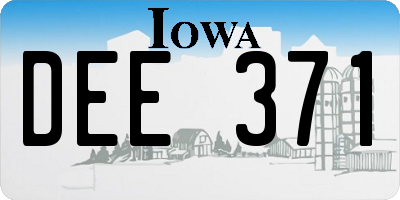 IA license plate DEE371