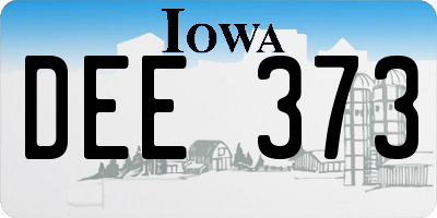 IA license plate DEE373