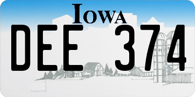 IA license plate DEE374