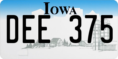 IA license plate DEE375