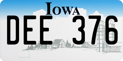 IA license plate DEE376