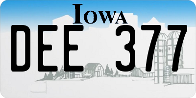 IA license plate DEE377