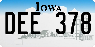 IA license plate DEE378