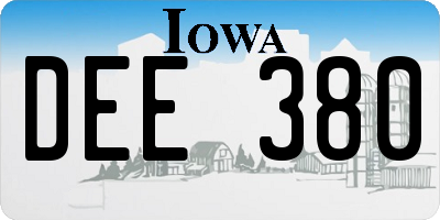 IA license plate DEE380