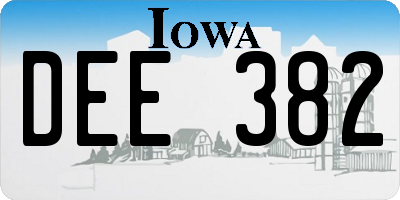IA license plate DEE382