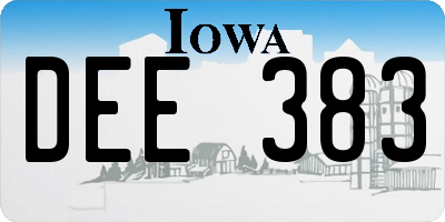IA license plate DEE383