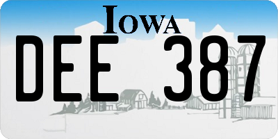 IA license plate DEE387