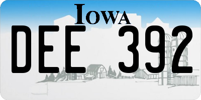 IA license plate DEE392