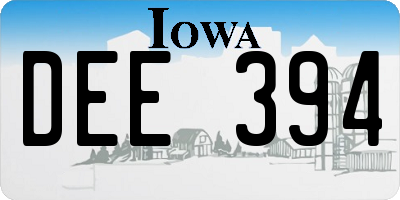IA license plate DEE394