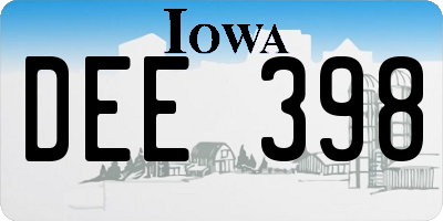 IA license plate DEE398