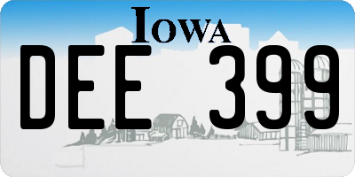 IA license plate DEE399