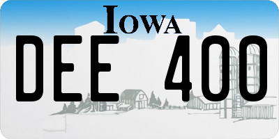 IA license plate DEE400