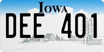 IA license plate DEE401
