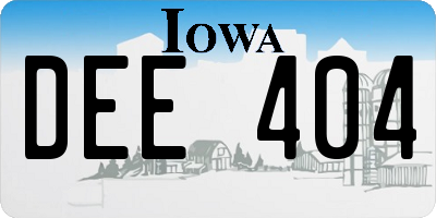 IA license plate DEE404