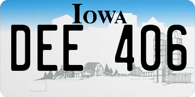 IA license plate DEE406