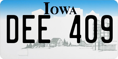 IA license plate DEE409