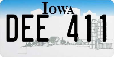 IA license plate DEE411