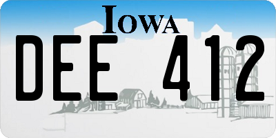 IA license plate DEE412