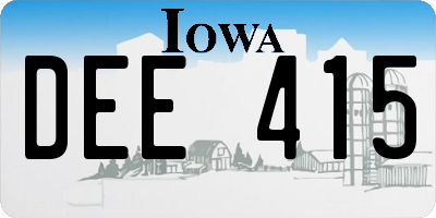 IA license plate DEE415