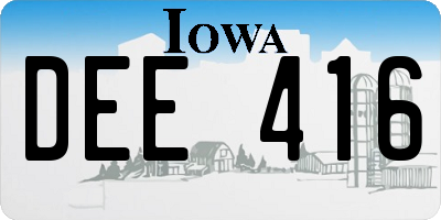 IA license plate DEE416