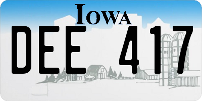 IA license plate DEE417