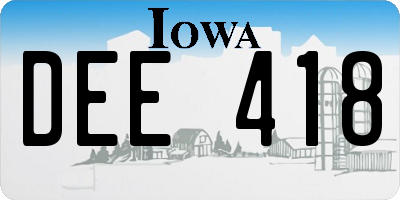 IA license plate DEE418