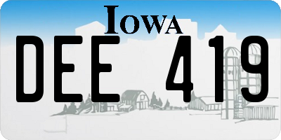 IA license plate DEE419