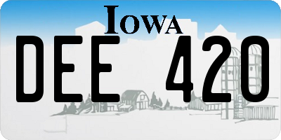 IA license plate DEE420