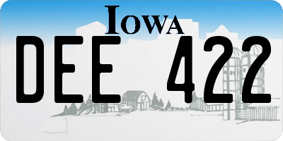 IA license plate DEE422
