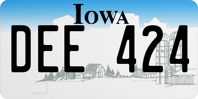 IA license plate DEE424
