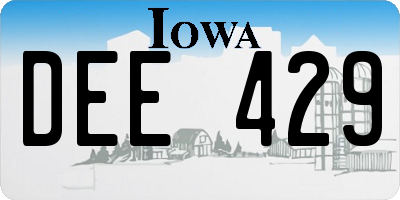 IA license plate DEE429