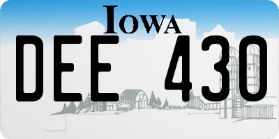 IA license plate DEE430