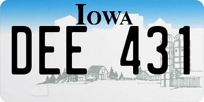 IA license plate DEE431