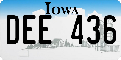IA license plate DEE436