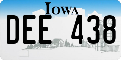 IA license plate DEE438