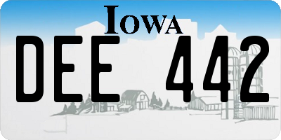 IA license plate DEE442