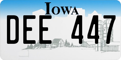 IA license plate DEE447