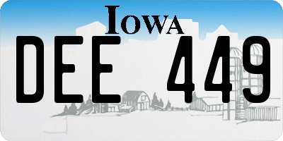 IA license plate DEE449