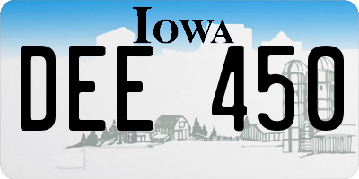 IA license plate DEE450