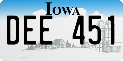 IA license plate DEE451