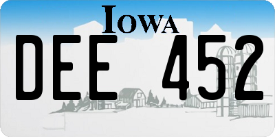 IA license plate DEE452