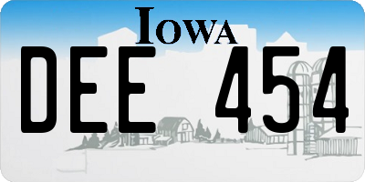 IA license plate DEE454